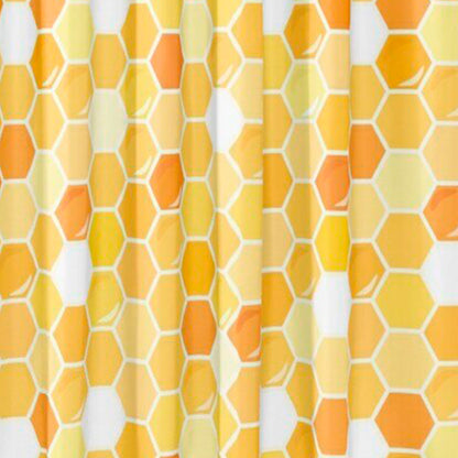 Yellow Honeycomb Shower Curtain