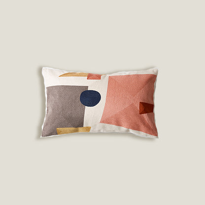 Peach Geometric Cushion Cover