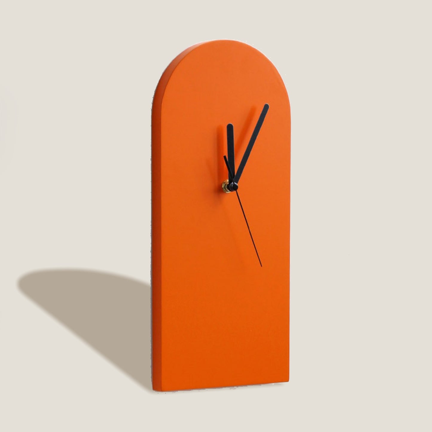 Reloj De Pared De Madera Con Arco Naranja
