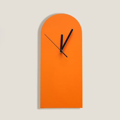 Reloj De Pared De Madera Con Arco Naranja