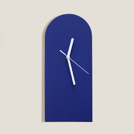 Reloj De Pared De Madera Arco Azul