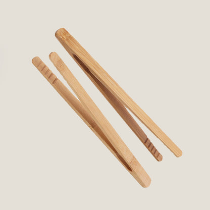 Conjunto de pinças de bambu