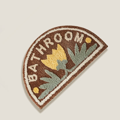 Bathroom Floral Brown Bath Mat