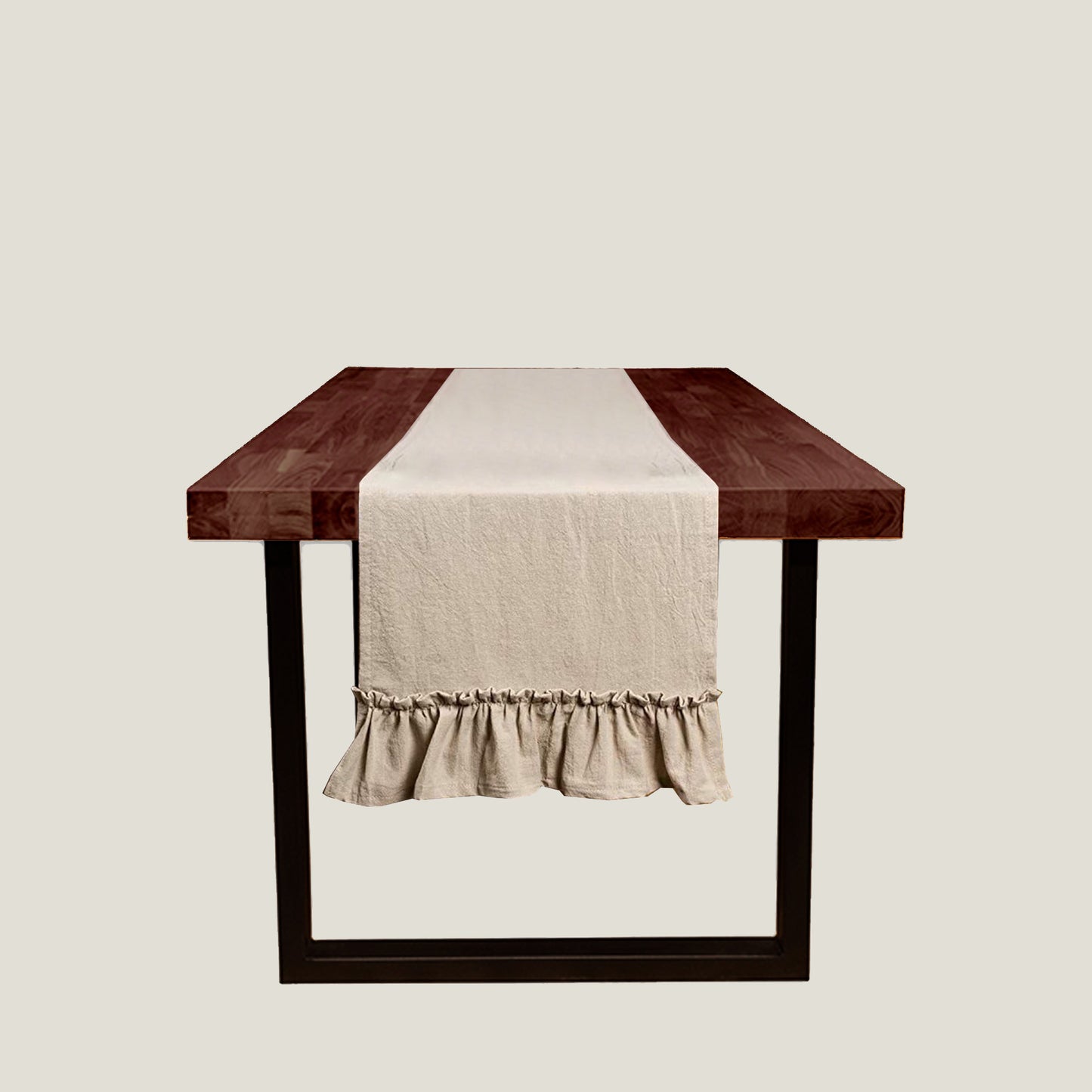 Beige Ruffles Table Runner