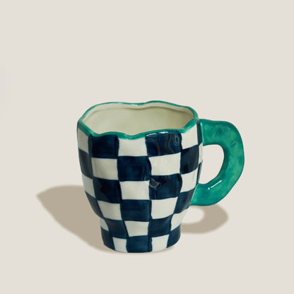 Green Black Plaid Mug