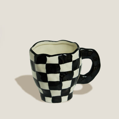 Black Plaid Mug