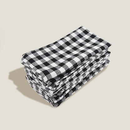 Black Plaid Napkin Set