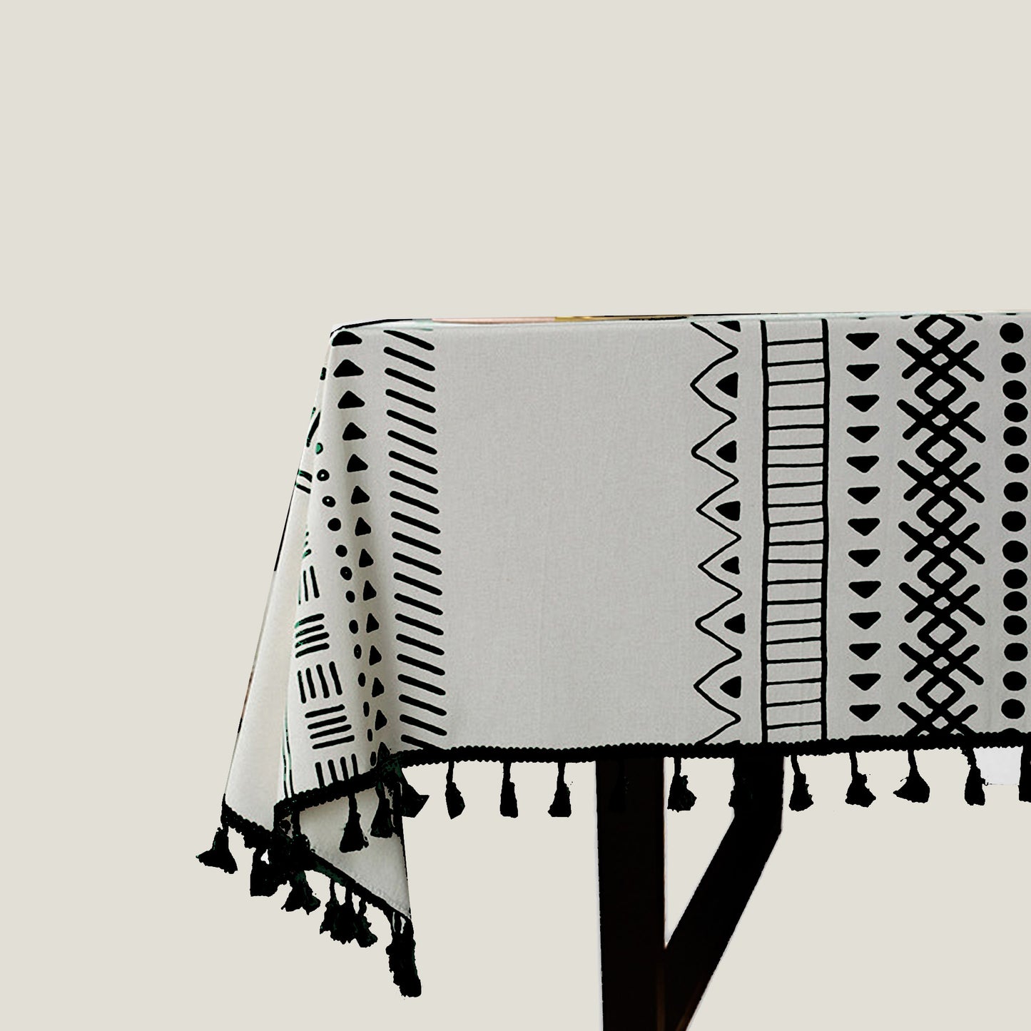 Black Tassel Tablecloth