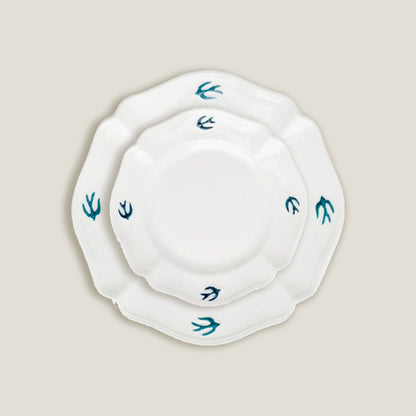 Blue White Bird Dinner Plates