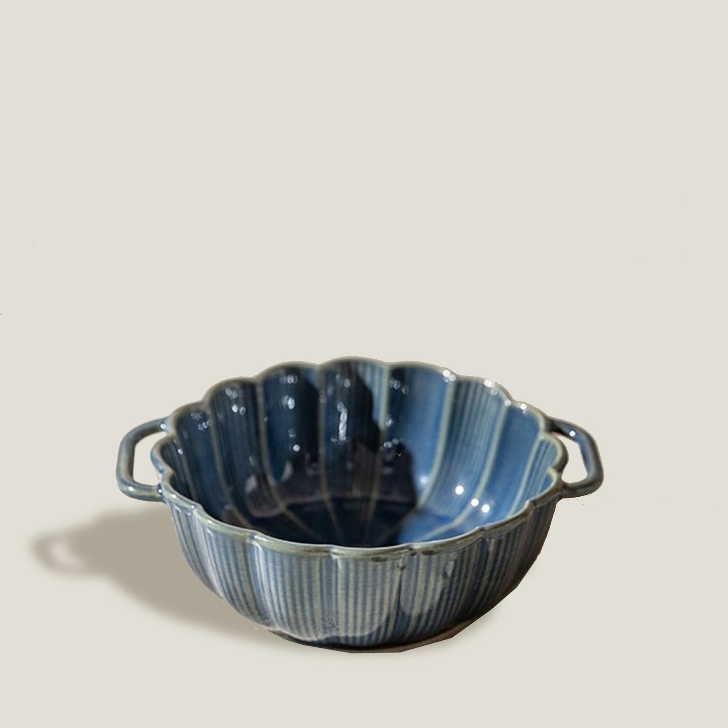 Blue Ceramic Bowls With Handle