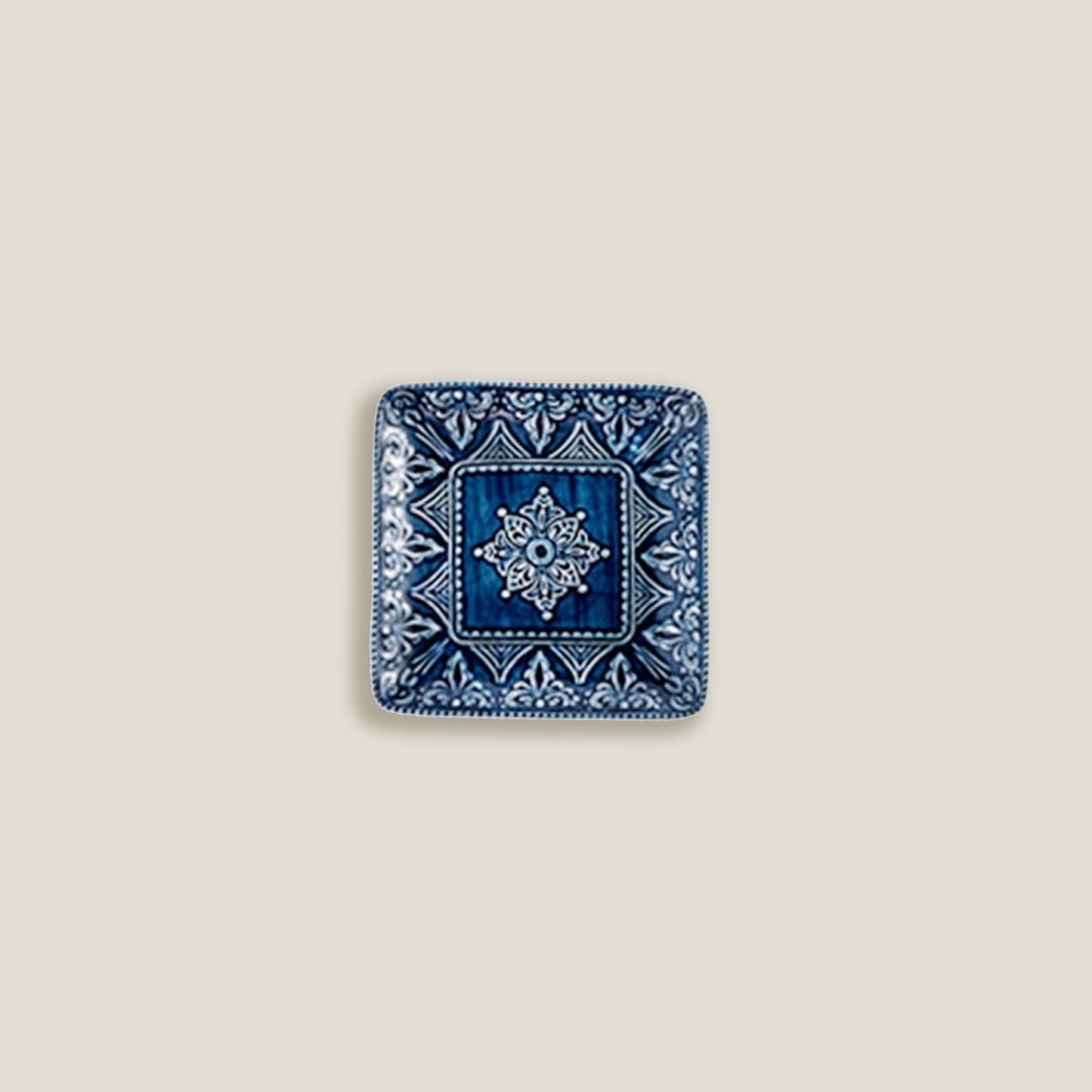 Platos Rectangulares De Cena Relieve Azul