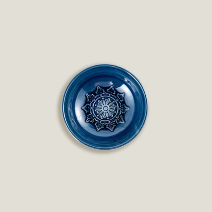 Blue Embossed Dinner Bowls