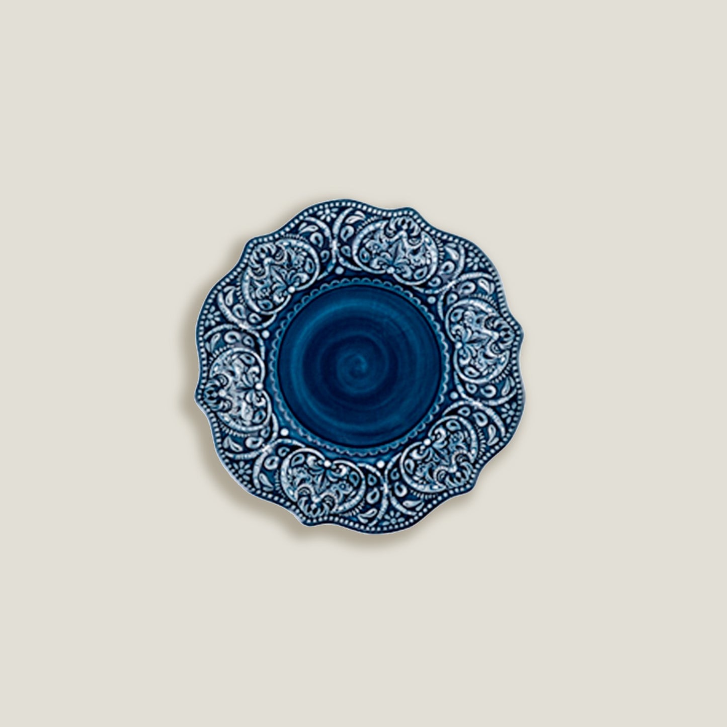 Blue Embossed Dinner Plates