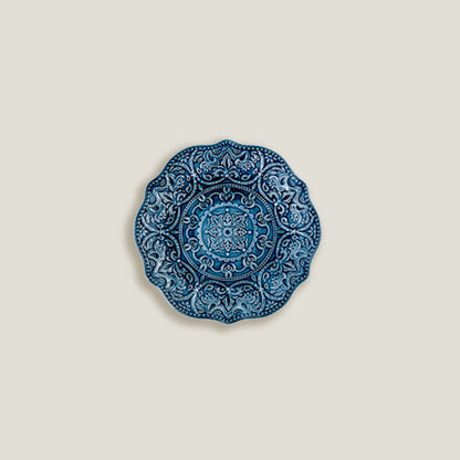 Platos Planos En Relieve Azul