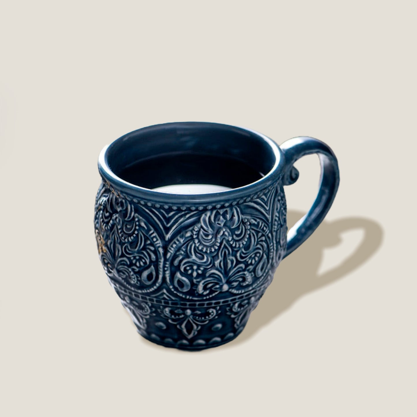 Blue Embossed Mug