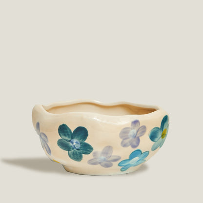 Blue Flowers Ceramic Bowl