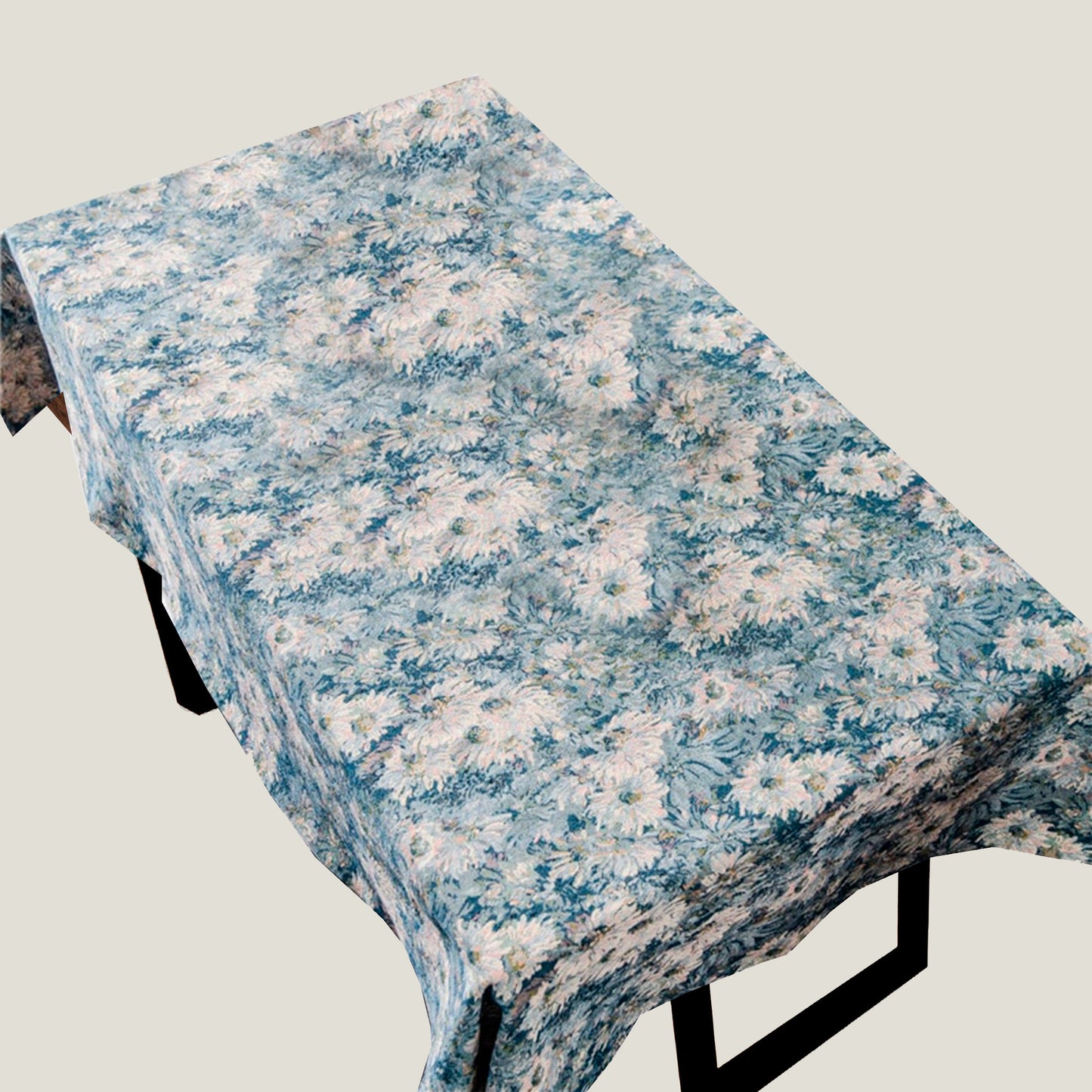 Blue Floral Tablecloth