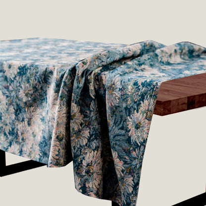 Blue Floral Tablecloth