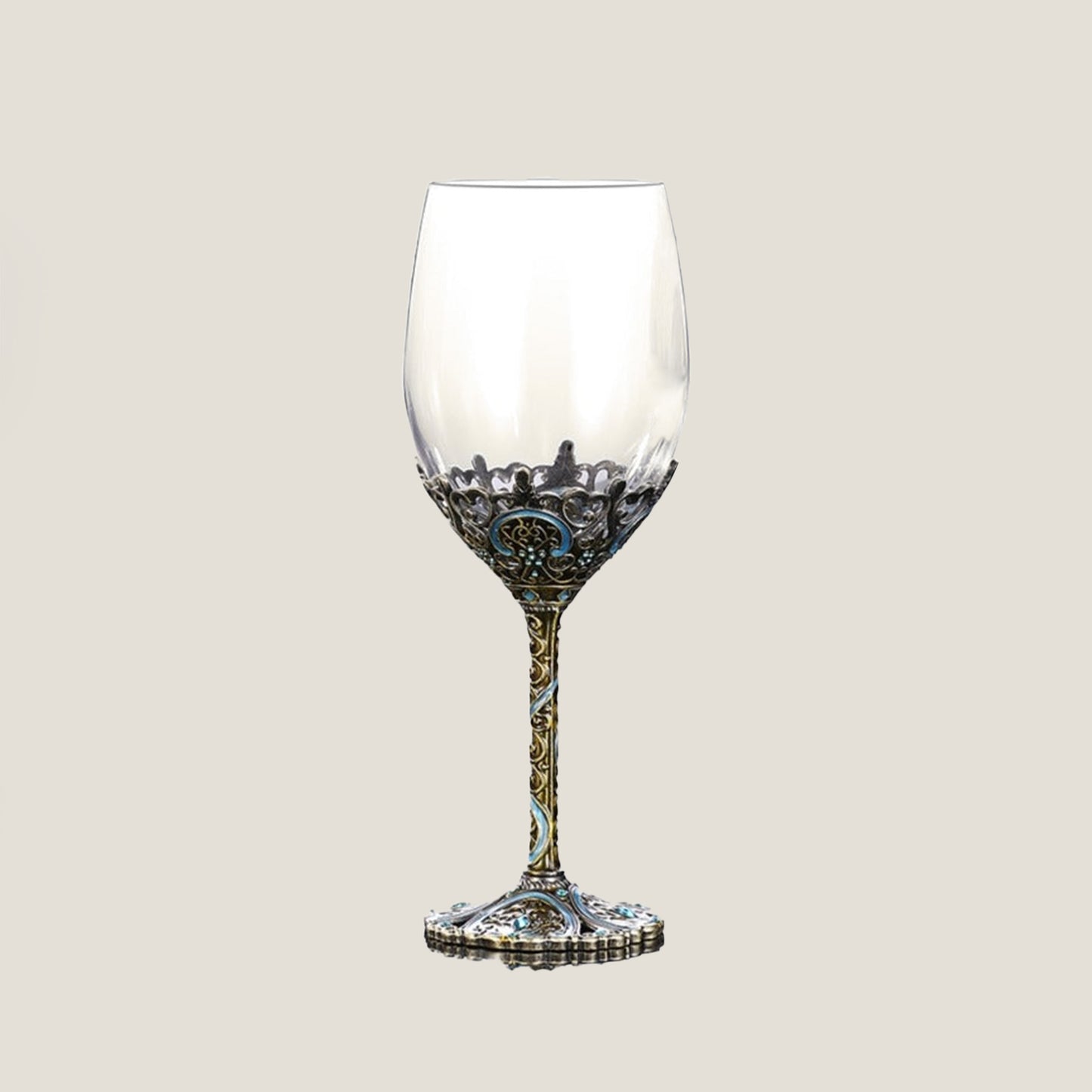 Blue Metal Wine Glass