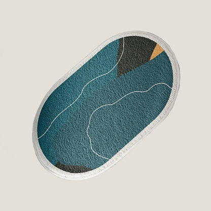 Blue Oval Bath Mat