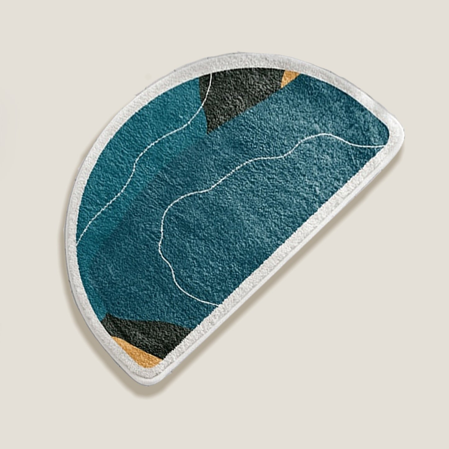 Blue Semi Circle Bath Mat