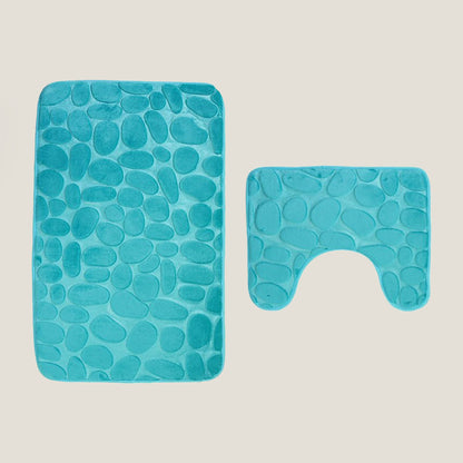 Blue Sky Stone Bathroom Bath Mat Set