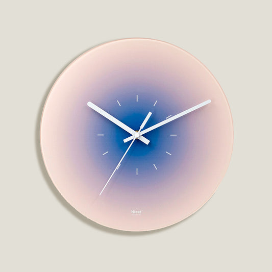 Reloj De Pared Con Línea Atardecer Azul