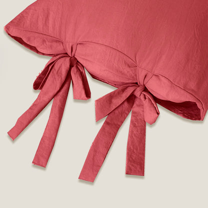 Rose Red Bow knot Bedding Set