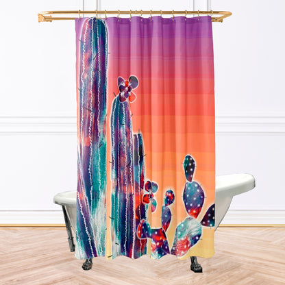 Cactus Watercolor Shower Curtain