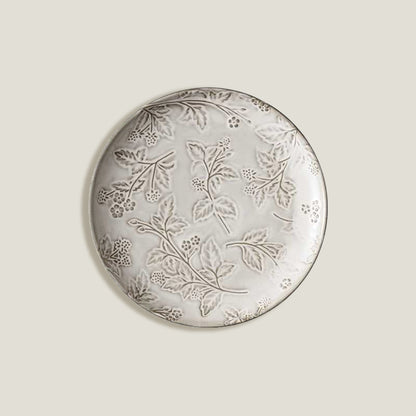 Cream Embossed Dinner Plates