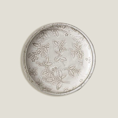 Cream Embossed Dinner Plates