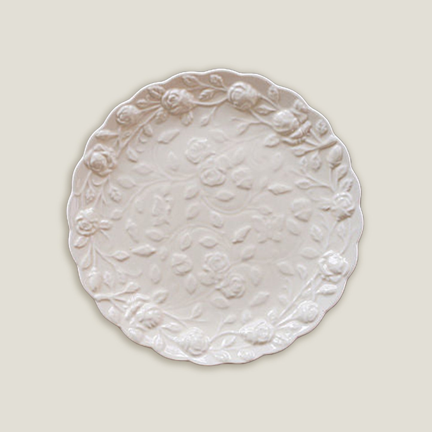 Platos Con Relieve De Rosas