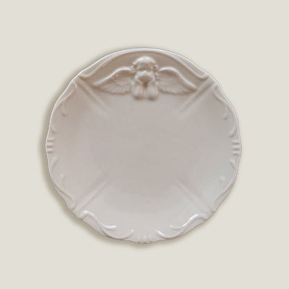 Cream Angel Embossed Plates