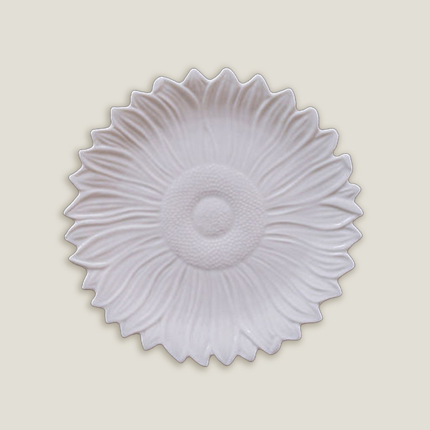 Platos En Relieve Blanco Girasol