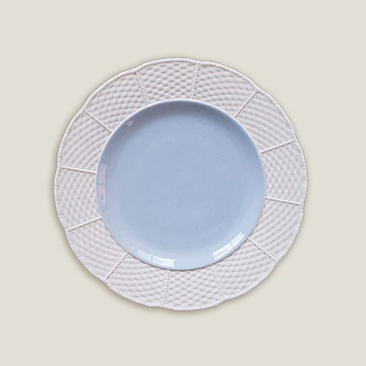 Blue White Embossed Plates