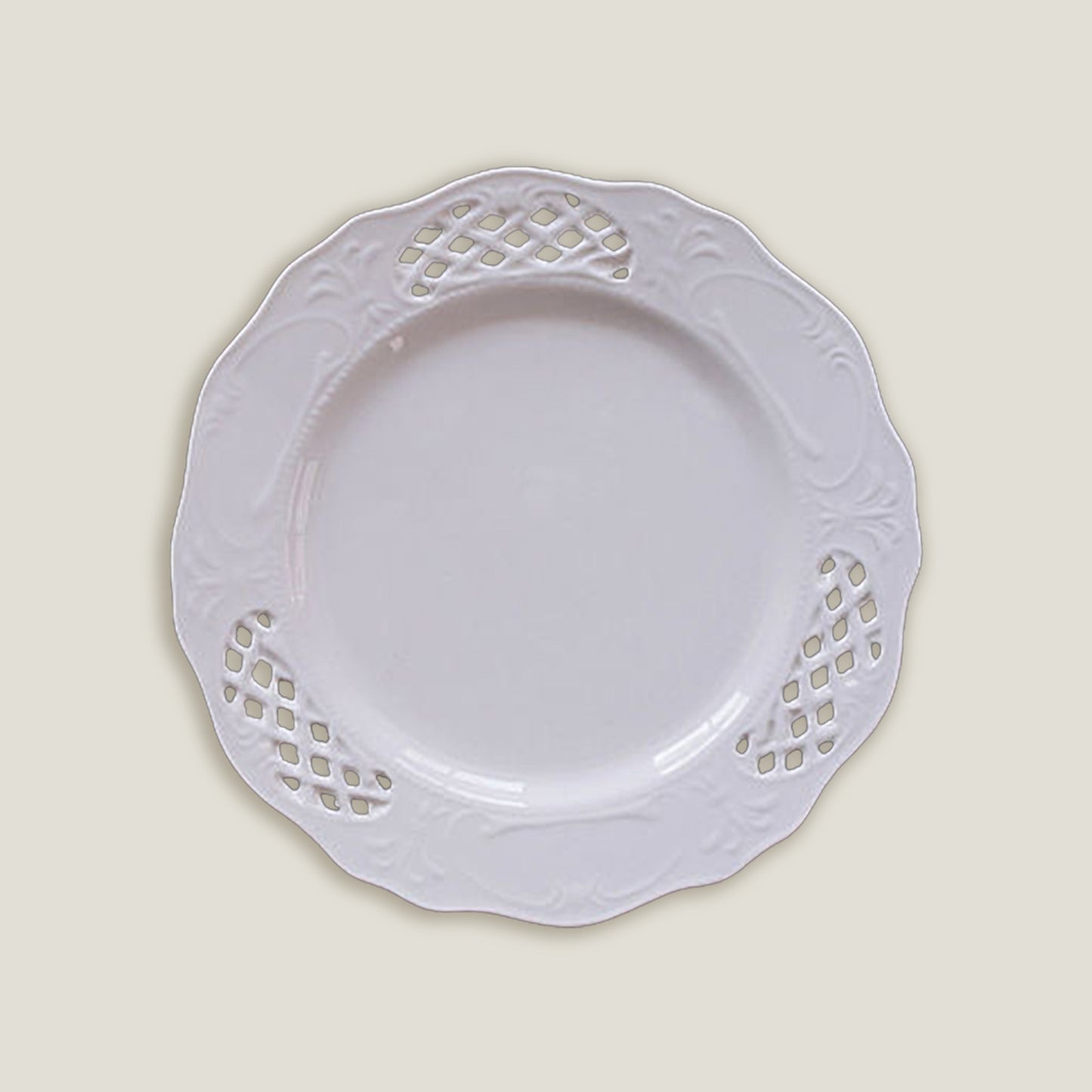 White Dot Hollow Embossed Plates