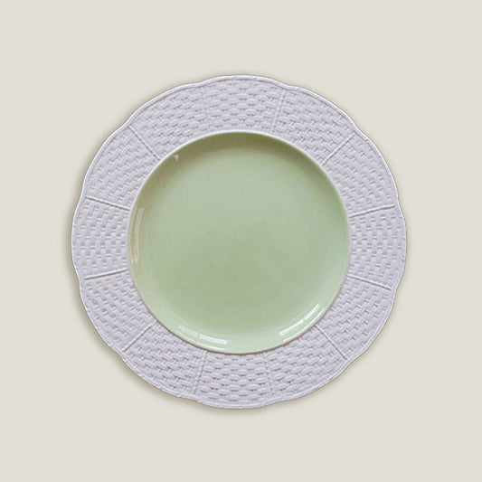Green Floral Embossed Plates