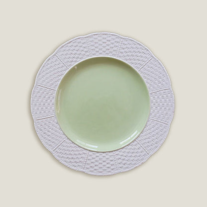 Green Floral Embossed Plates