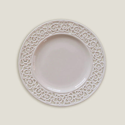 Floral Cream Embossed Plates