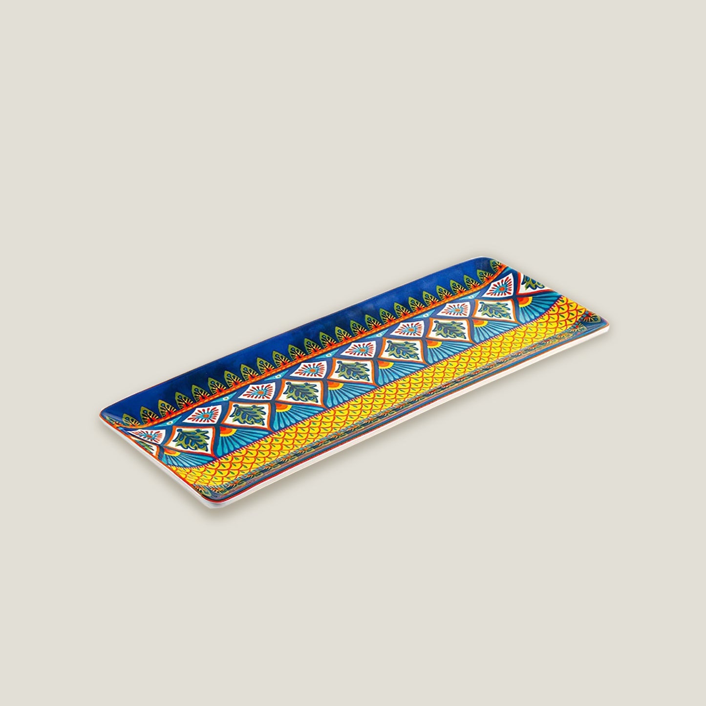 Yellow Morocco Ceramic Rectangular Plate