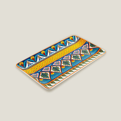 Yellow Morocco Ceramic Rectangular Plate