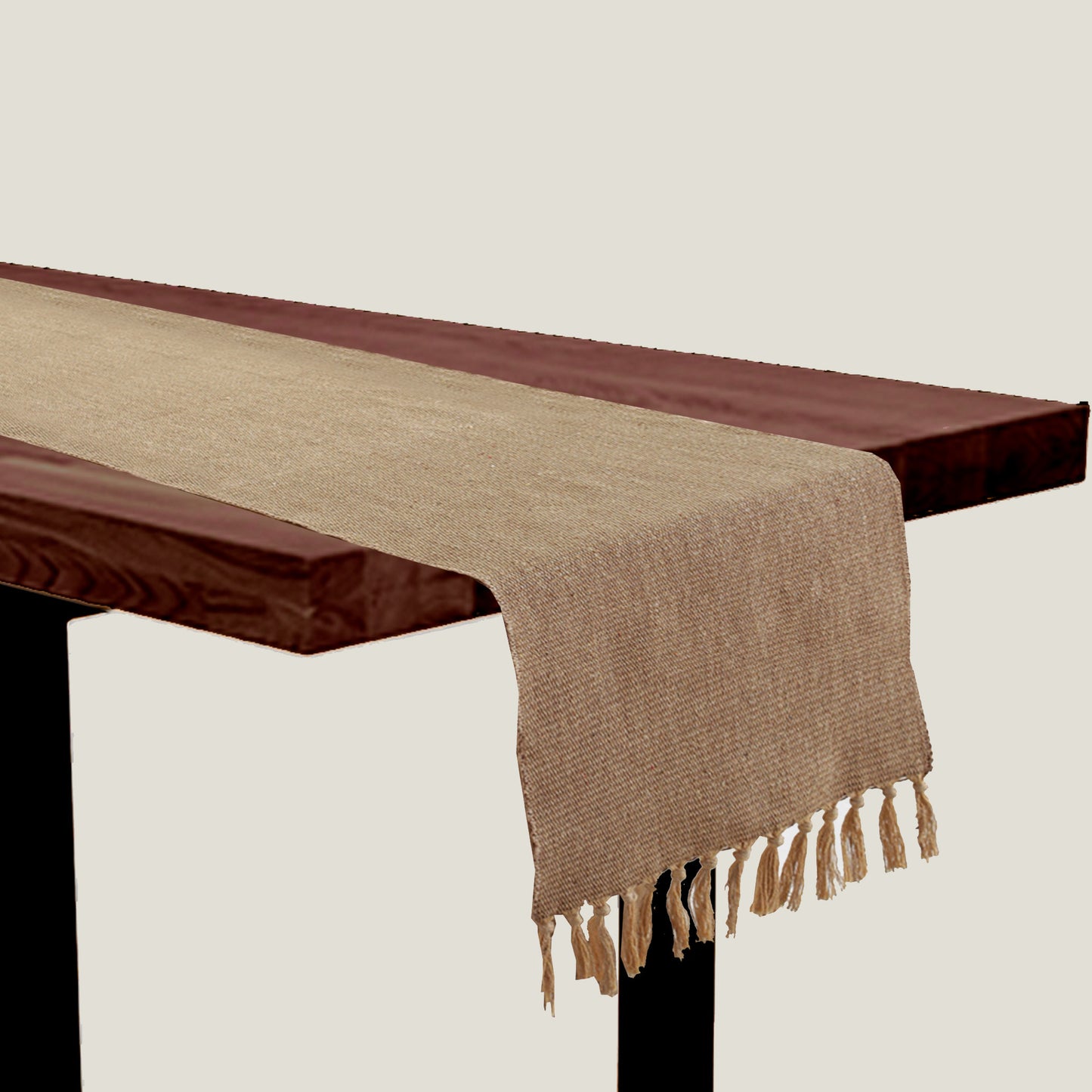 Coffee Tassel Table Runner