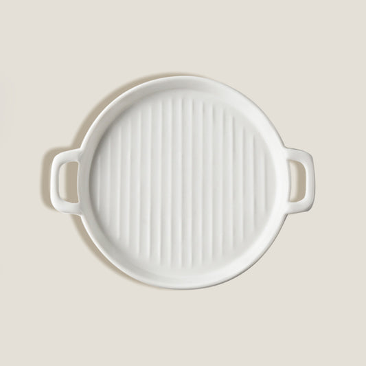 White Ceramic Baking Plate