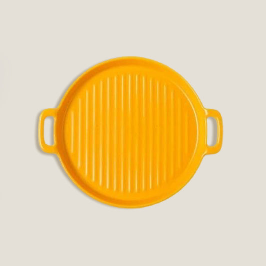 Жълта кръгла тава за печене