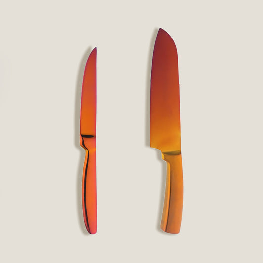 Red Kitchen Knives Set