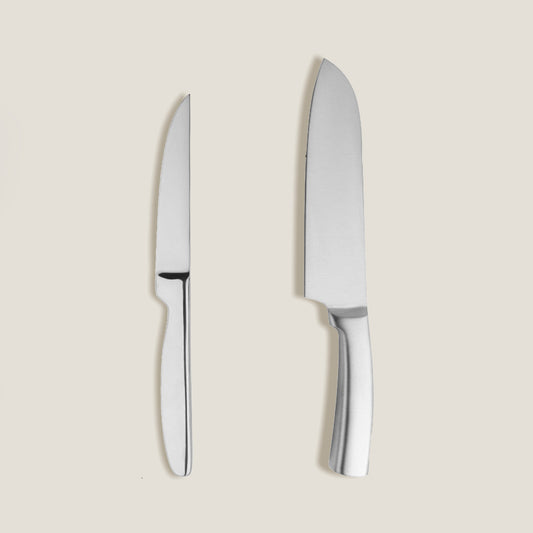 Silver Kitchen Knives Set