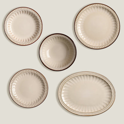 Cream Coffee Dinnerware Plates