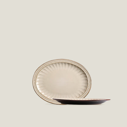 Cream Coffee Dinner Plates