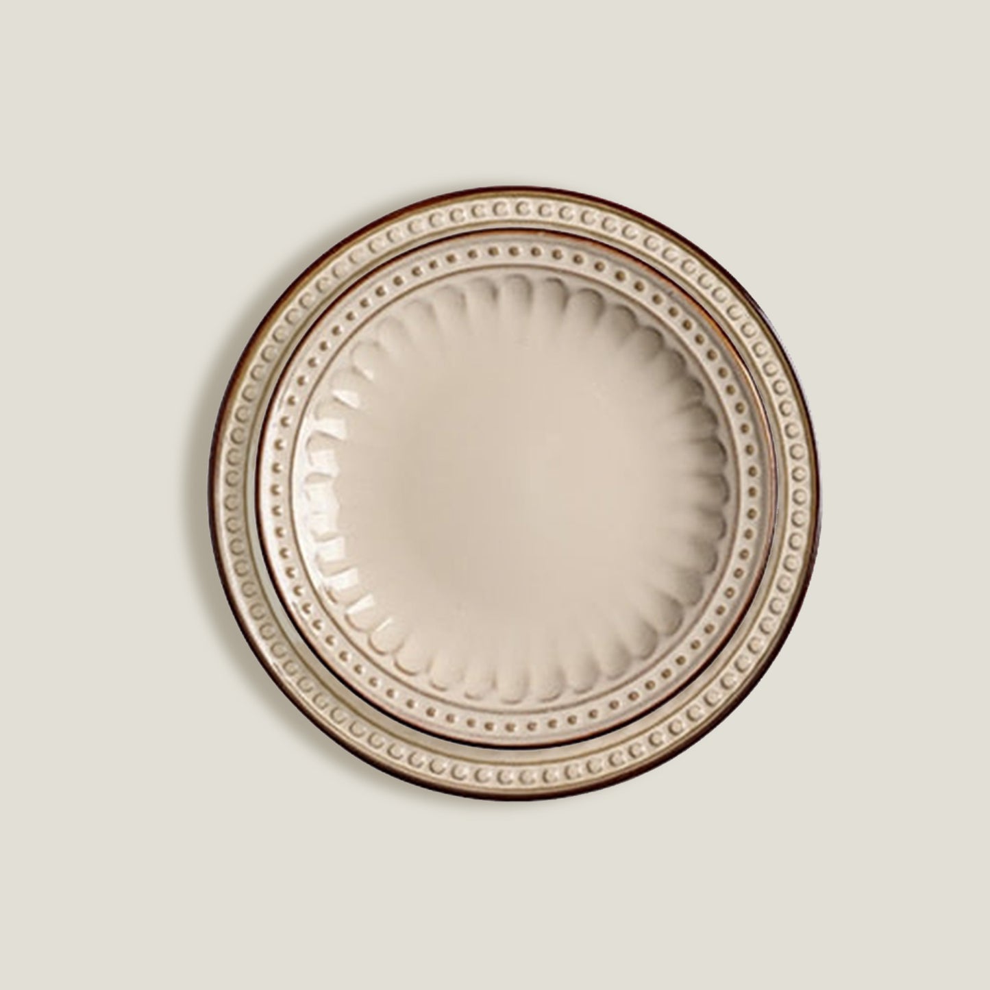 Cream Coffee Dinnerware Plates