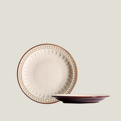 Cream Coffee Dinner Plates